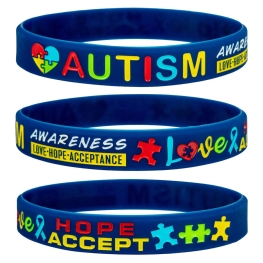 Autism Awareness Silicone Bracelets with Inspirational Saying